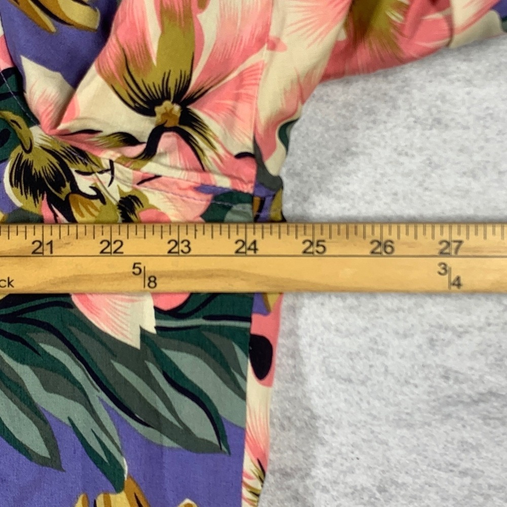VTG Reyn Spooner Shirt Men's XL Purple Rayon Hawaiian Aloha Floral Print 80s 90s - Picture 6 of 7